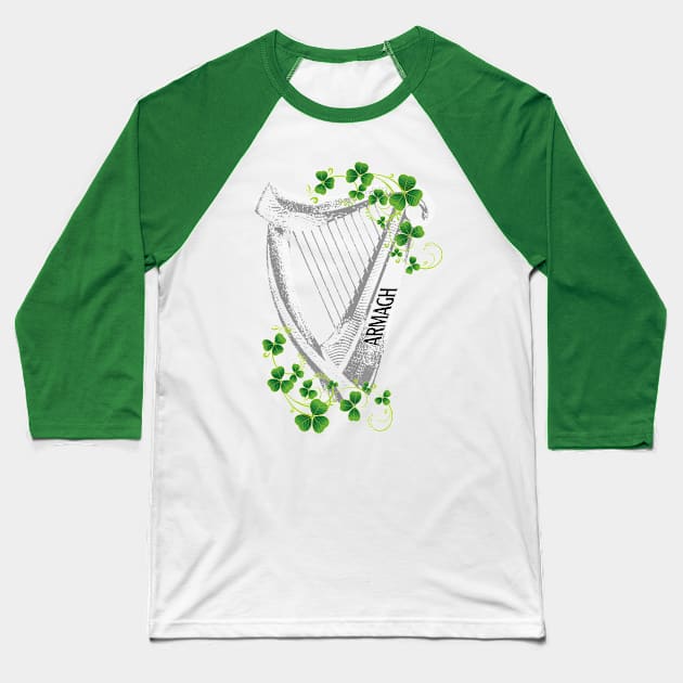 ARMAGH Ireland Harp and Shamrocks Baseball T-Shirt by Ireland